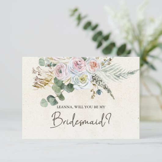 Werden Sie meine Bridesmaid Pastel Boho neutral se (Stehend Vorderseite)