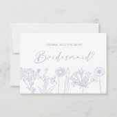 Werden Sie meine Bridesmaid Periwinkle Blume Boho (Vorderseite)