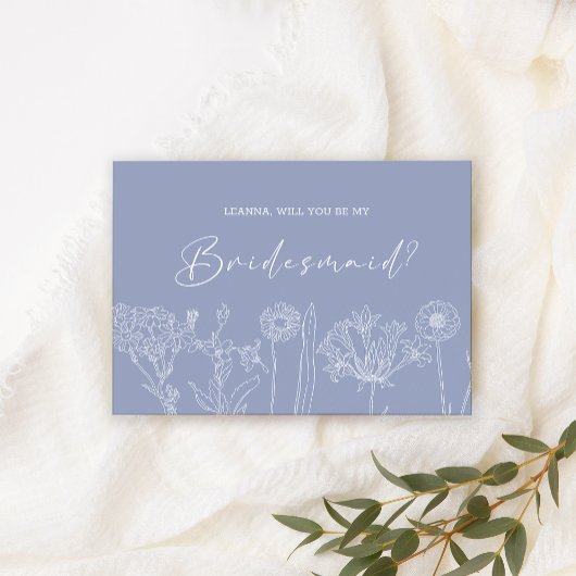Werden Sie meine Bridesmaid Periwinkle Blume Boho