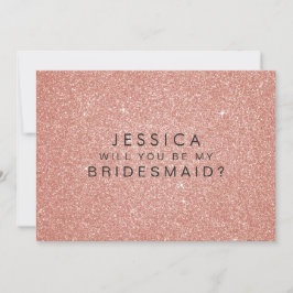 Werden Sie meine Bridesmaid Pink Gold Glitzer Card Einladung