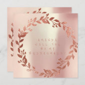 Werden Sie meine Bridesmaid-Pink-Gold-Meisterin se Einladung (Vorne/Hinten)