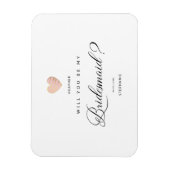 Werden Sie meine Bridesmaid Pink Heart Vorschlag C Magnet (Vertikal)