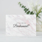 Werden Sie meine Bridesmaid Pink und Graumarmor se (Stehend Vorderseite)