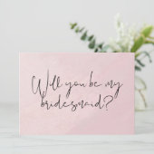 Werden Sie meine Bridesmaid-Postkarte Einladung (Stehend Vorderseite)