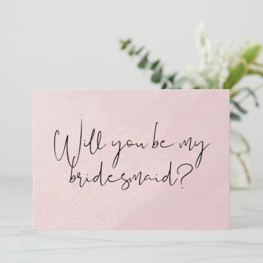 Werden Sie meine Bridesmaid-Postkarte Einladung (Stehend Vorderseite)