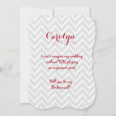 Werden Sie meine Bridesmaid RED GOWN A01A sein Einladung (Rückseite)