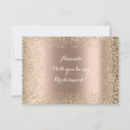Werden Sie meine Bridesmaid rosa Rose Gold Confett Einladung