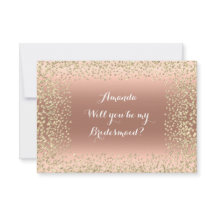 Werden Sie meine Bridesmaid rosa Rose Gold Confett