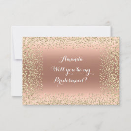 Werden Sie meine Bridesmaid rosa Rose Gold Confett Einladung