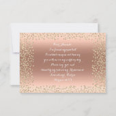 Werden Sie meine Bridesmaid rosa Rose Gold Confett Einladung (Rückseite)