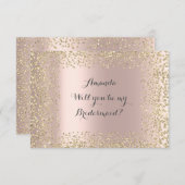 Werden Sie meine Bridesmaid rosa Rose Gold Confett Einladung (Vorne/Hinten)