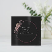 Werden Sie meine Bridesmaid rosa Schwarz-weißen VI Einladung (Stehend Vorderseite)