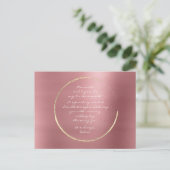 Werden Sie meine Bridesmaid Rose Gold Circle Red B Einladungspostkarte (Stehend Vorderseite)