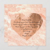 Werden Sie meine Bridesmaid-Rose Gold Marmorherz? Einladung (Vorne/Hinten)