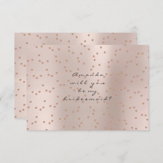 Werden Sie meine Bridesmaid-Rose Gold Swarovski Cr Einladung (Vorne/Hinten)