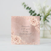Werden Sie meine Bridesmaid-Rose Gold Wreath Grung Einladung (Stehend Vorderseite)