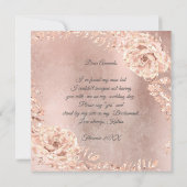Werden Sie meine Bridesmaid-Rose Gold Wreath Grung Einladung (Rückseite)