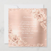 Werden Sie meine Bridesmaid Rose Gold Wreath Lux Einladung (Rückseite)