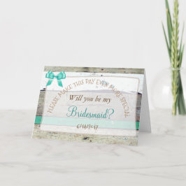 Werden Sie meine Bridesmaid Rustic Wood Card sein? Einladung