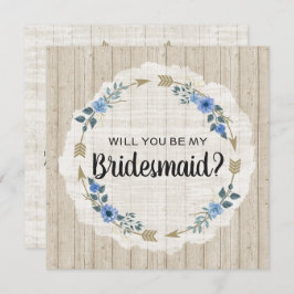 Werden Sie meine Bridesmaid-rustikalen Boho-Pfeile Einladung