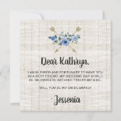 Werden Sie meine Bridesmaid-rustikalen Boho-Pfeile Einladung (Rückseite)