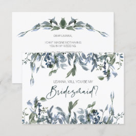 Werden Sie meine Bridesmaid Sage Silver Green Flor