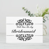 Werden Sie meine Bridesmaid-Schnürsenkel, Schwarz- Einladung (Stehend Vorderseite)