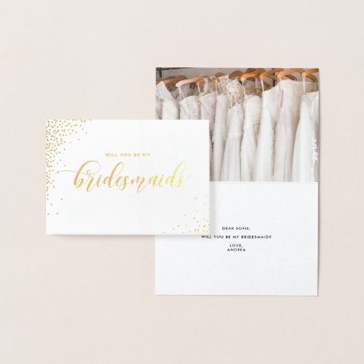 Werden Sie meine Bridesmaid Script Gold Foil Card? Folienkarte (Anzeige)