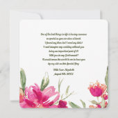 Werden Sie meine Bridesmaid sein? Aquarellblume Einladung (Rückseite)