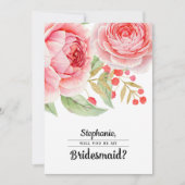 Werden Sie meine Bridesmaid sein? Aquarellblume Einladung (Vorderseite)