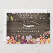 Werden Sie meine Bridesmaid sein? Barn Wood Floral Einladung (Vorderseite)