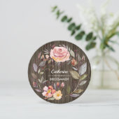 Werden Sie meine Bridesmaid sein? Barn Wood Floral Einladung (Stehend Vorderseite)