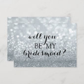 Werden Sie meine Bridesmaid sein - das Silberfab d Einladung (Vorne/Hinten)