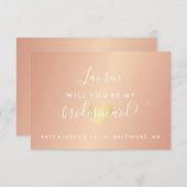 Werden Sie meine Bridesmaid sein - Glam Heart Rose Einladung (Vorne/Hinten)