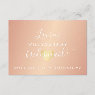 Werden Sie meine Bridesmaid sein - Glam Heart Rose Einladung