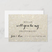 Werden Sie meine Bridesmaid sein - Glit Fab -White Einladung (Vorne/Hinten)