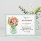 Werden Sie meine Bridesmaid sein? Mason Jar Floral Einladung (Stehend Vorderseite)