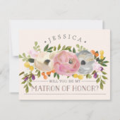 Werden Sie meine Bridesmaid sein - Matron der Ehre Einladung (Vorderseite)