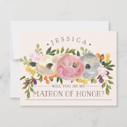 Werden Sie meine Bridesmaid sein - Matron der Ehre Einladung (Vorderseite)