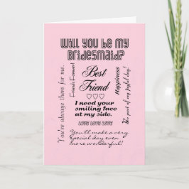 Werden Sie meine Bridesmaid sein, rosa, der beste Einladung