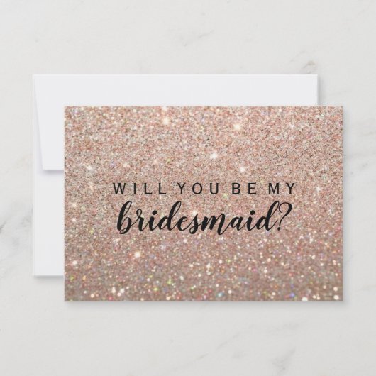 Werden Sie meine Bridesmaid sein - Rose Gold Einladung (Vorderseite)