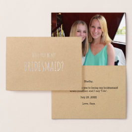 Werden Sie meine Bridesmaid Silver Foil Paisley Folienkarte