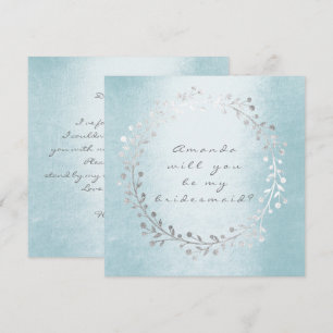 Werden Sie meine Bridesmaid Silver Wreath Celestie Einladung