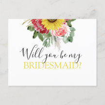Werden Sie meine Bridesmaid-Sonnenblume Eukalyptus
