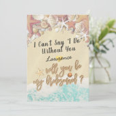 Werden Sie meine Bridesmaid Summer Beach Starfish  Einladung (Stehend Vorderseite)