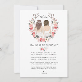 Werden Sie meine Bridesmaid/Trauzeugin Vorschlag I Einladung