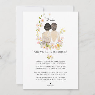 Werden Sie meine Bridesmaid/Trauzeugin Vorschlag I Einladung