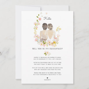 Werden Sie meine Bridesmaid/Trauzeugin Vorschlag I Einladung