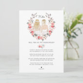 Werden Sie meine Bridesmaid/Trauzeugin Vorschlag I Einladung (Stehend Vorderseite)