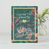 Werden Sie meine Bridesmaid Tropenblumengold sein? Einladung (Stehend Vorderseite)